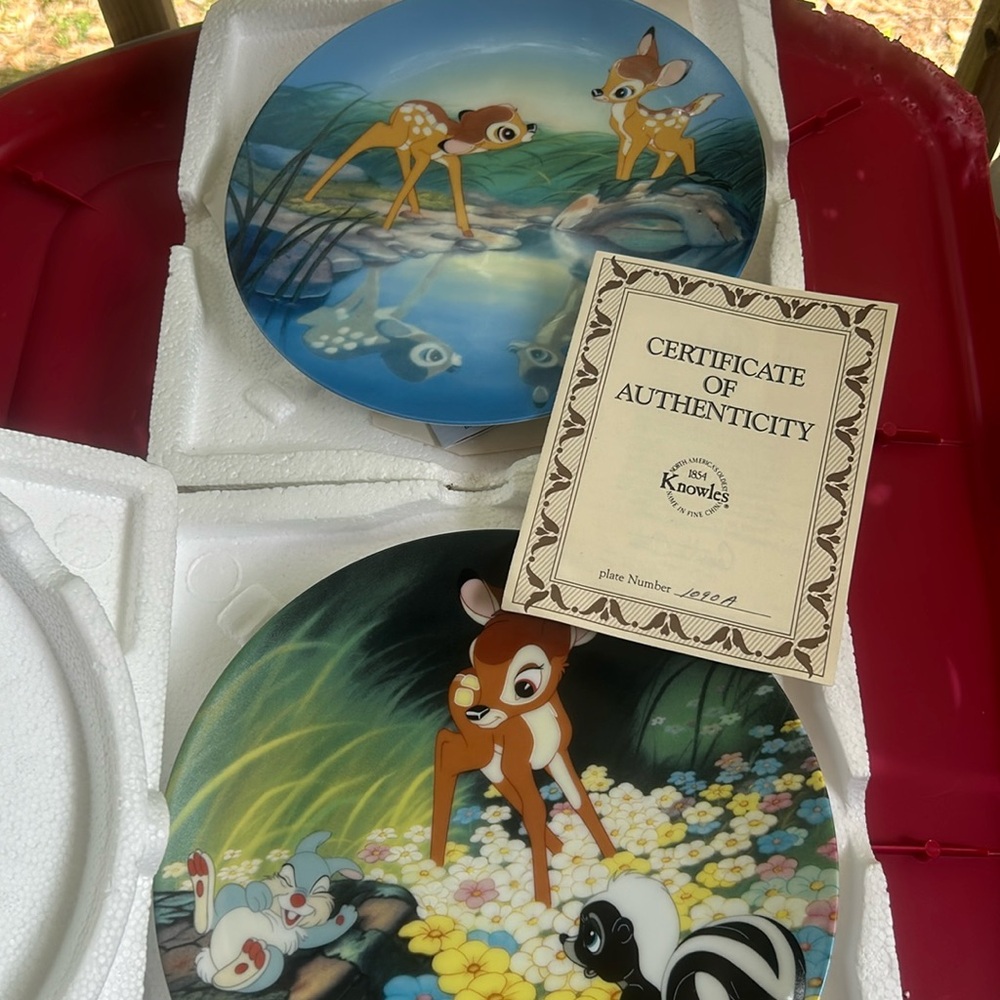 Vintage Bambi Collectors plate set.